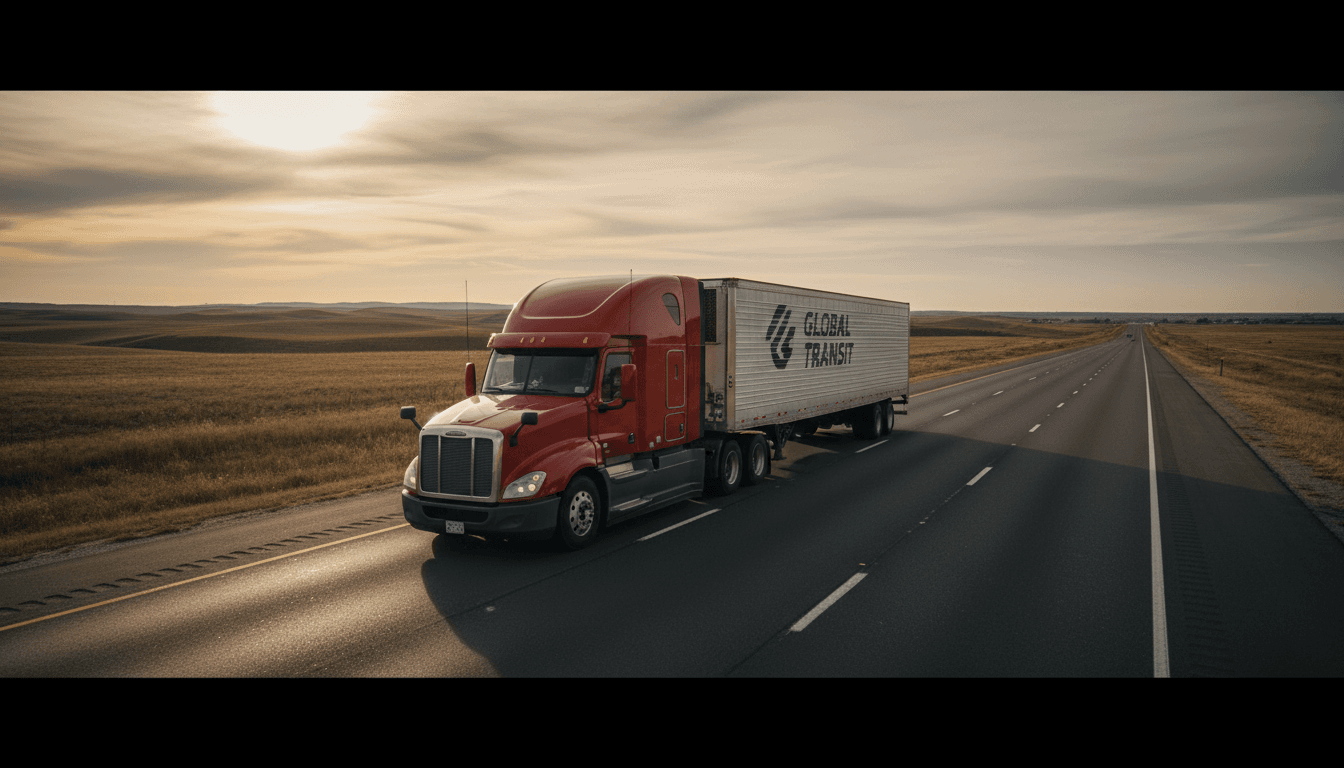 Freight truck on the road, ready for pickup and delivery